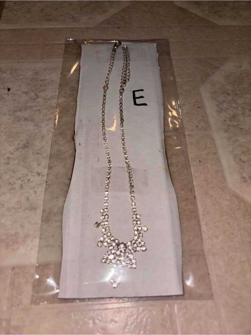 Silver Crystal Statement Necklace - Elegant Women's Jewelry